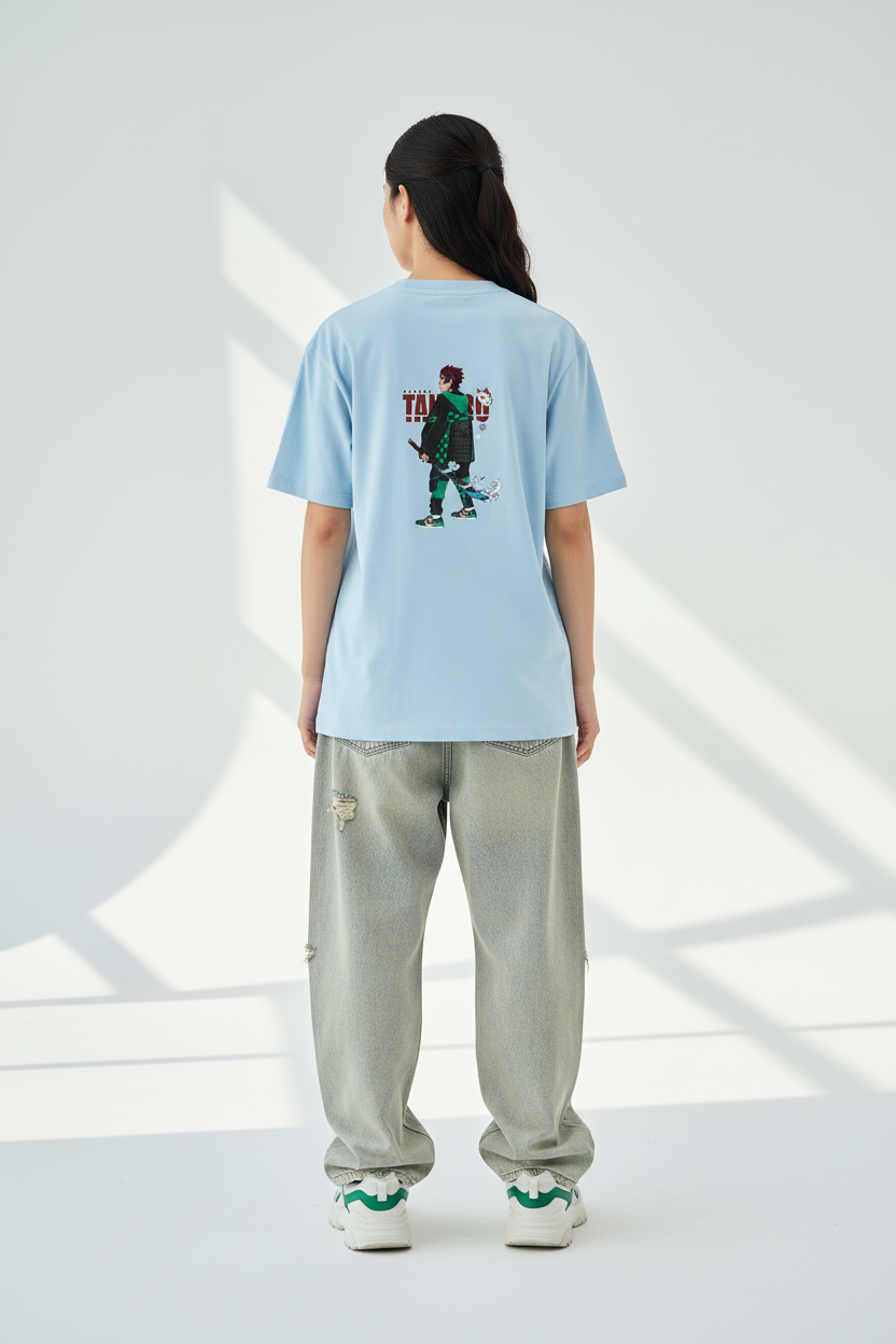 Baby Blue Female Model Back