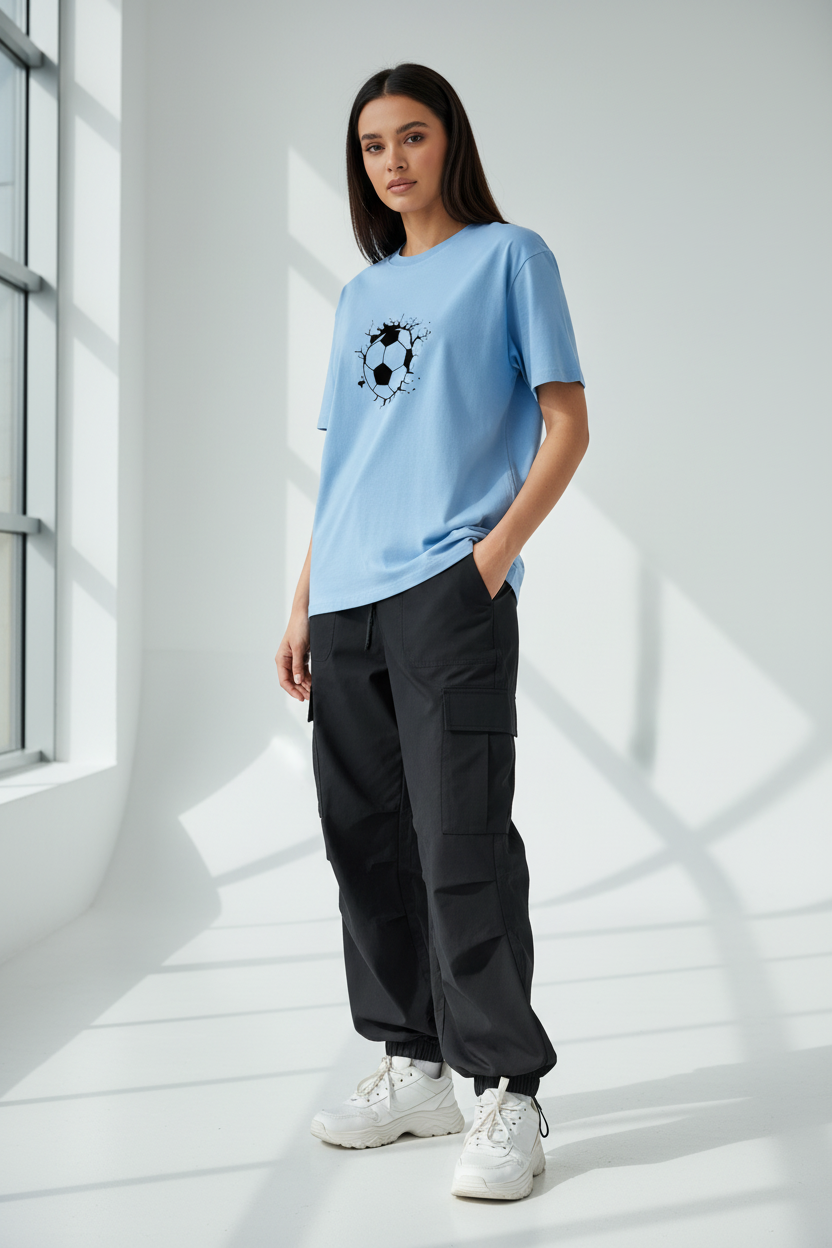 Baby Blue - Female Model Front Three-Quarter