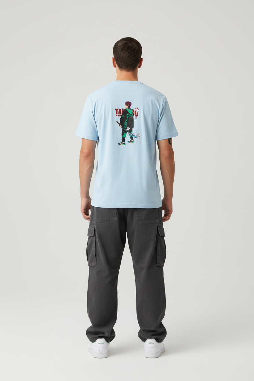 Baby Blue Male Model Back