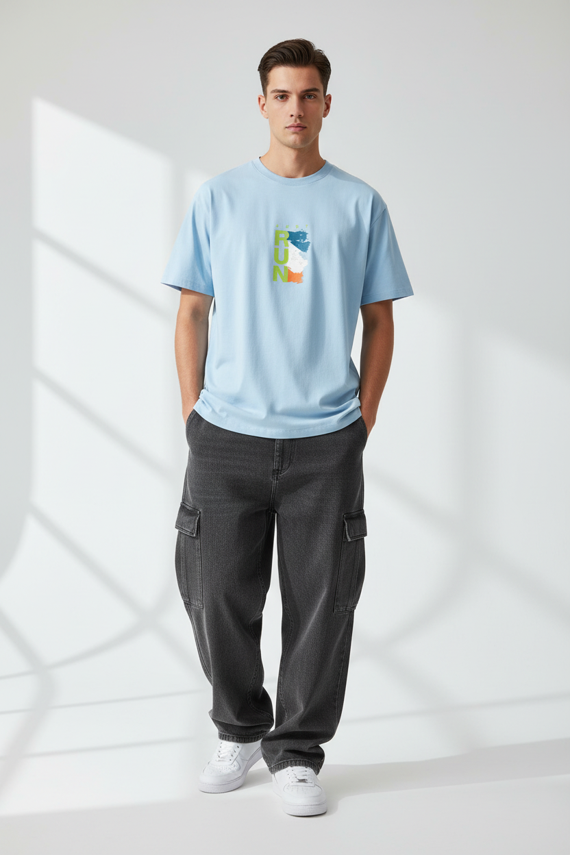 Baby Blue - Male Model Front View