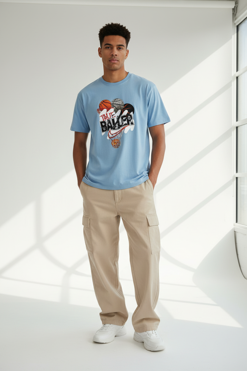 Baby Blue - Male Model Front View