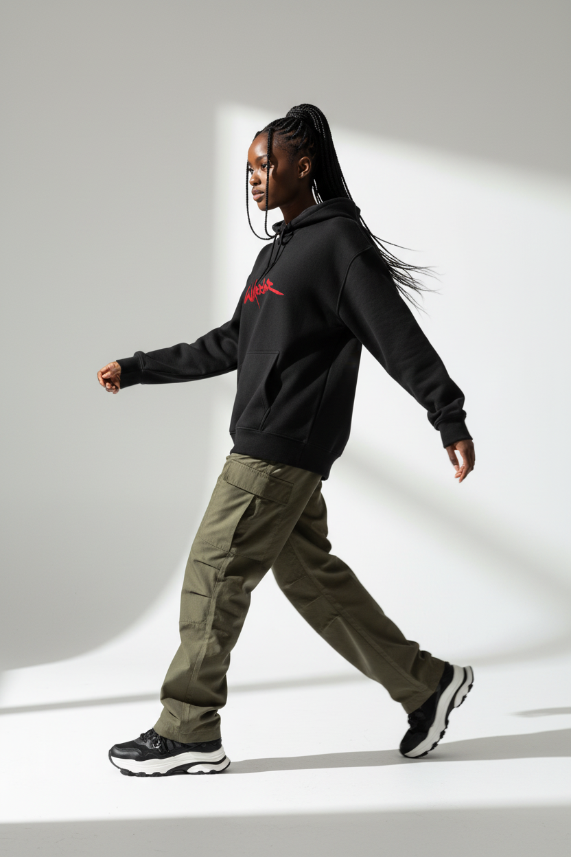 Black female - dynamic walking pose