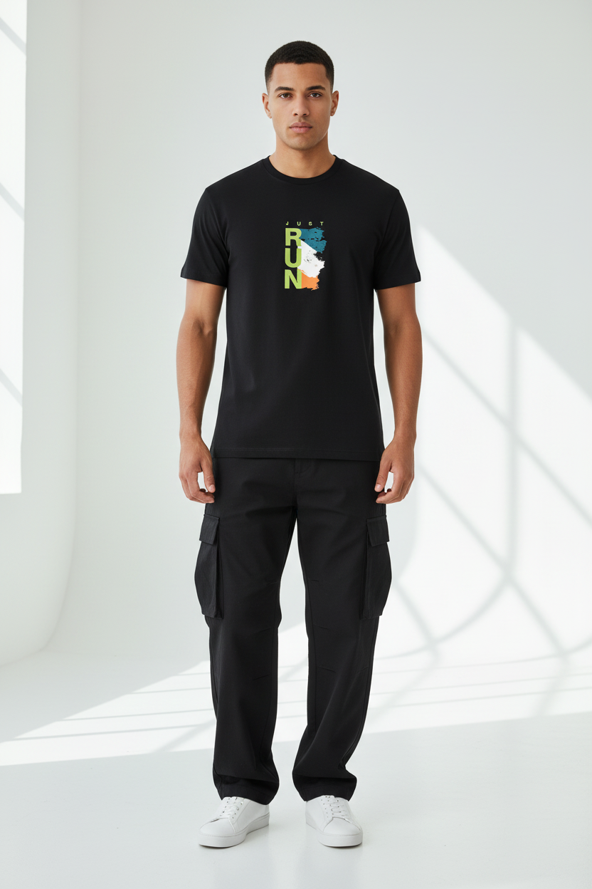 Black - Male Model Front View