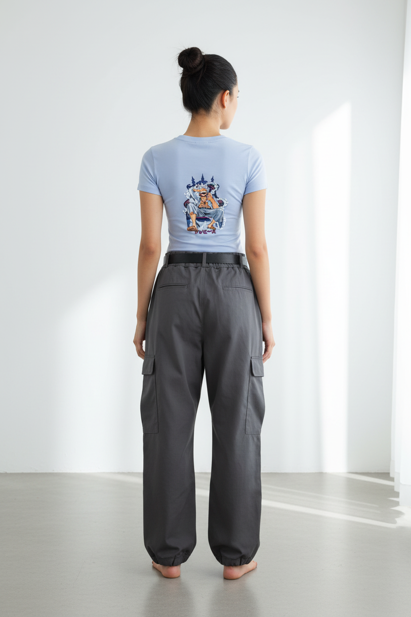 Female model - Baby Blue back