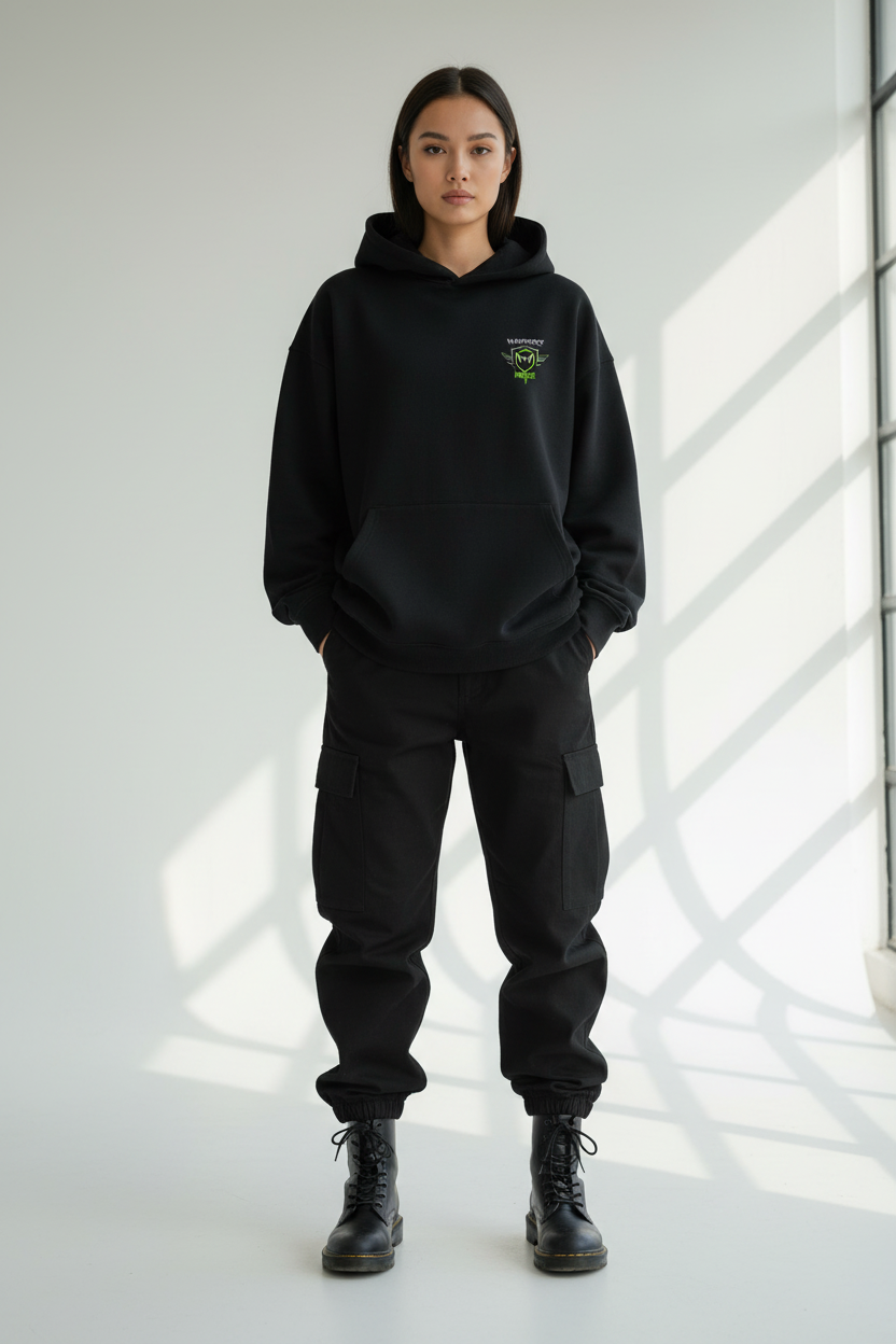 Female model - Black front