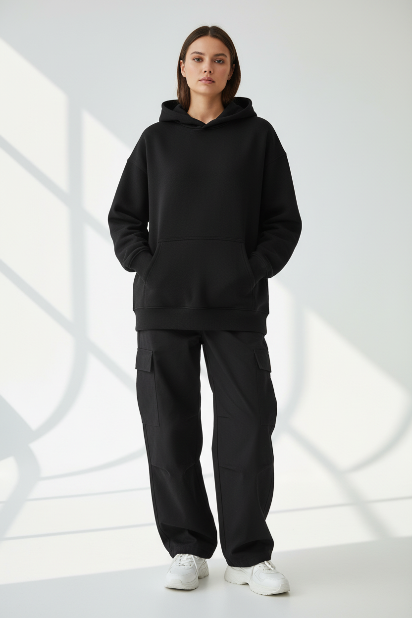 Female model - Black front