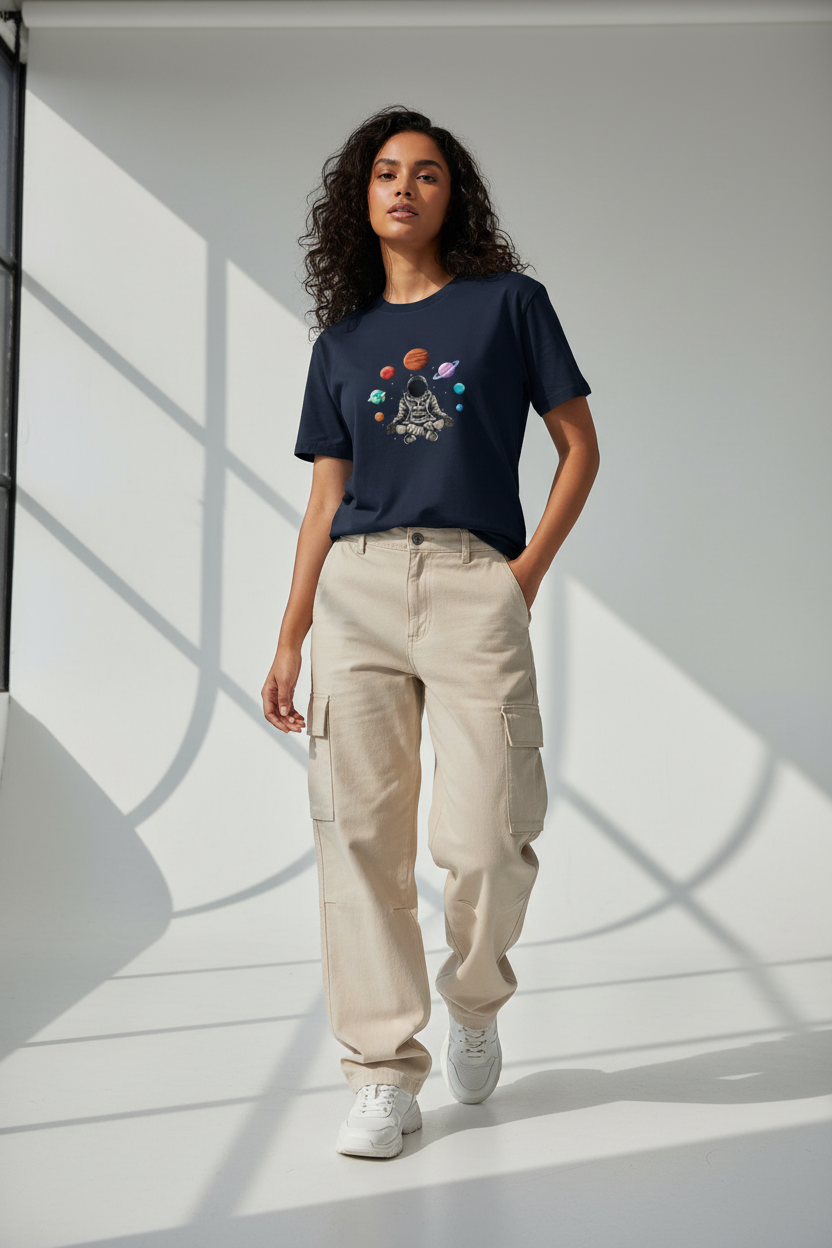 Female model - Navy Blue front