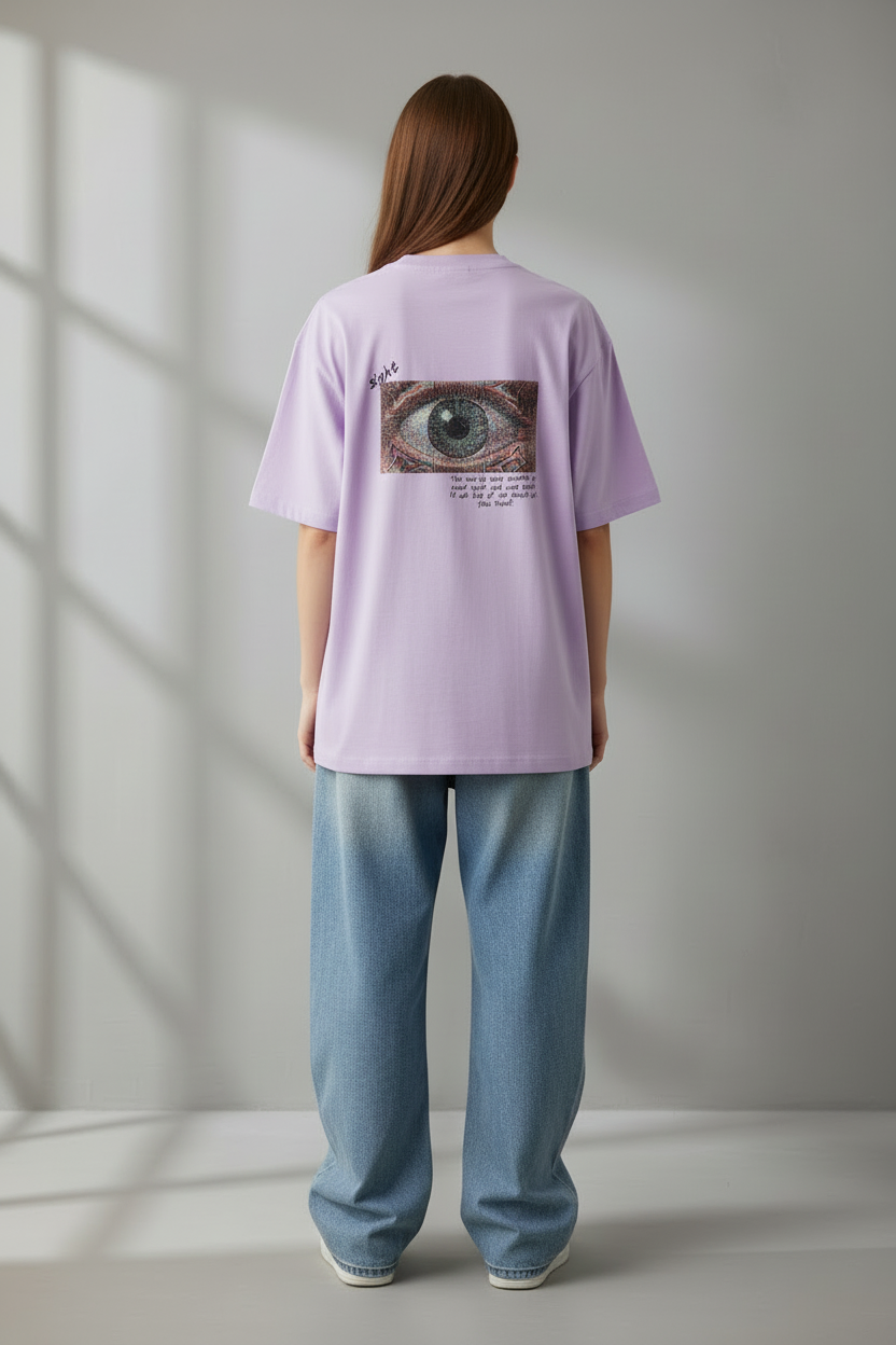 Lavender back view with design