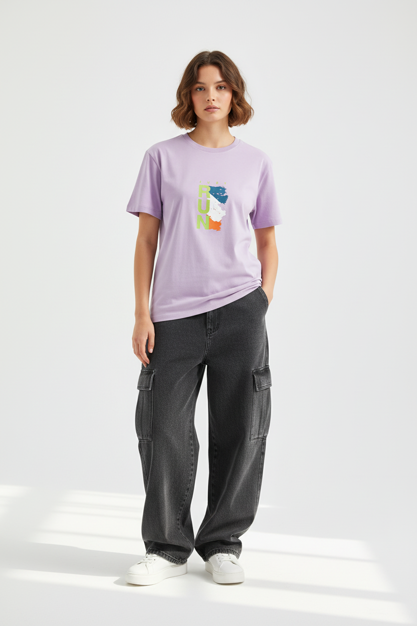 Lavender - Female Model Front View