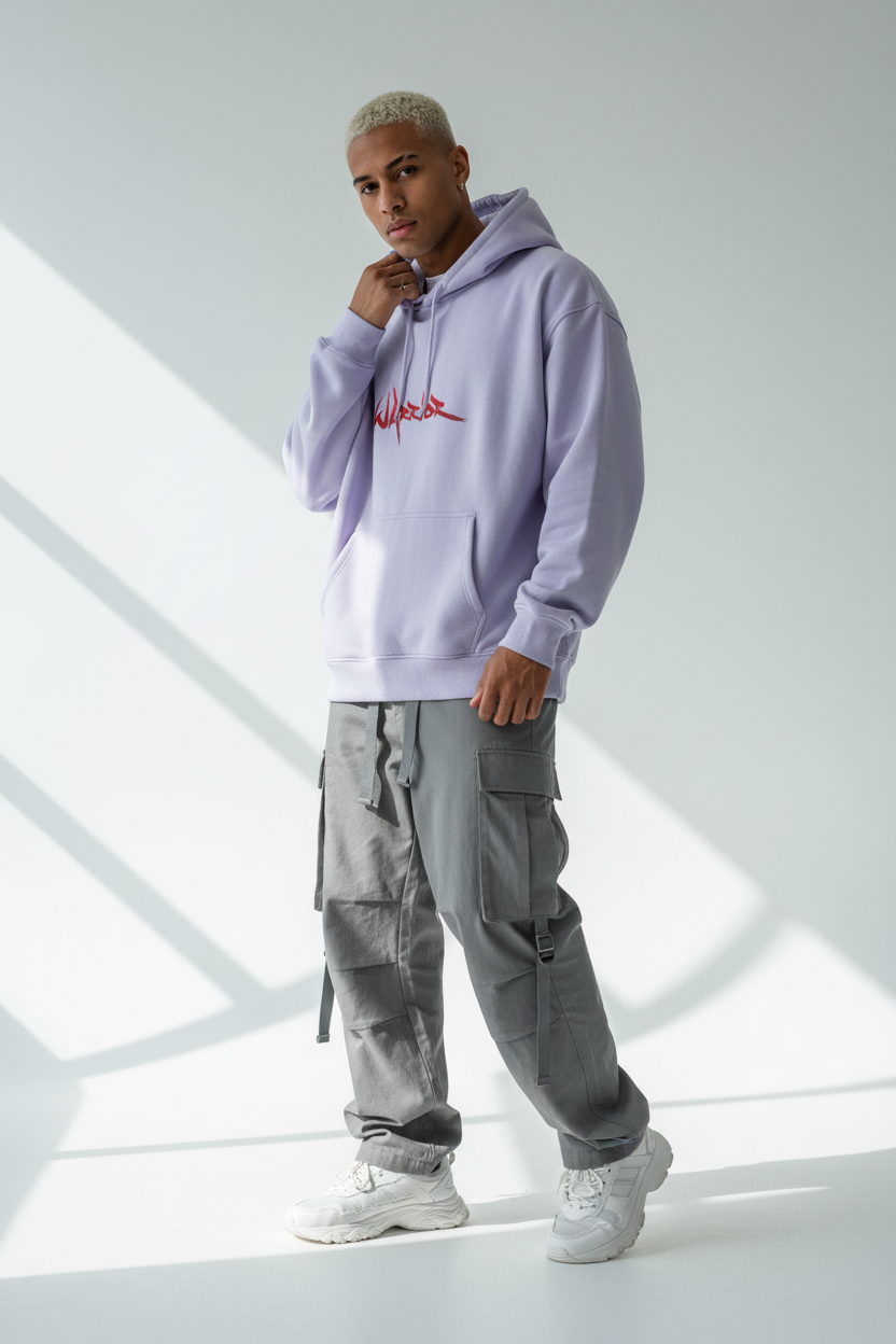 Lavender male - adjusting collar pose