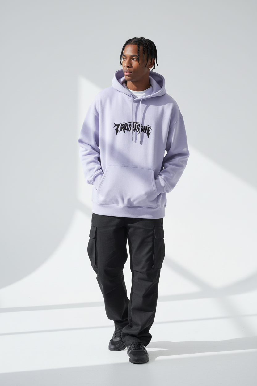 Lavender male - contemplative thoughtful pose