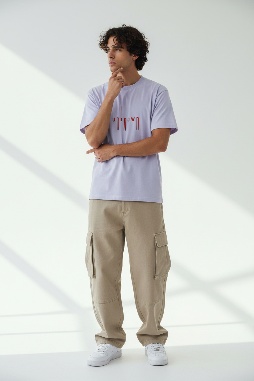 Lavender male - contemplative thoughtful pose