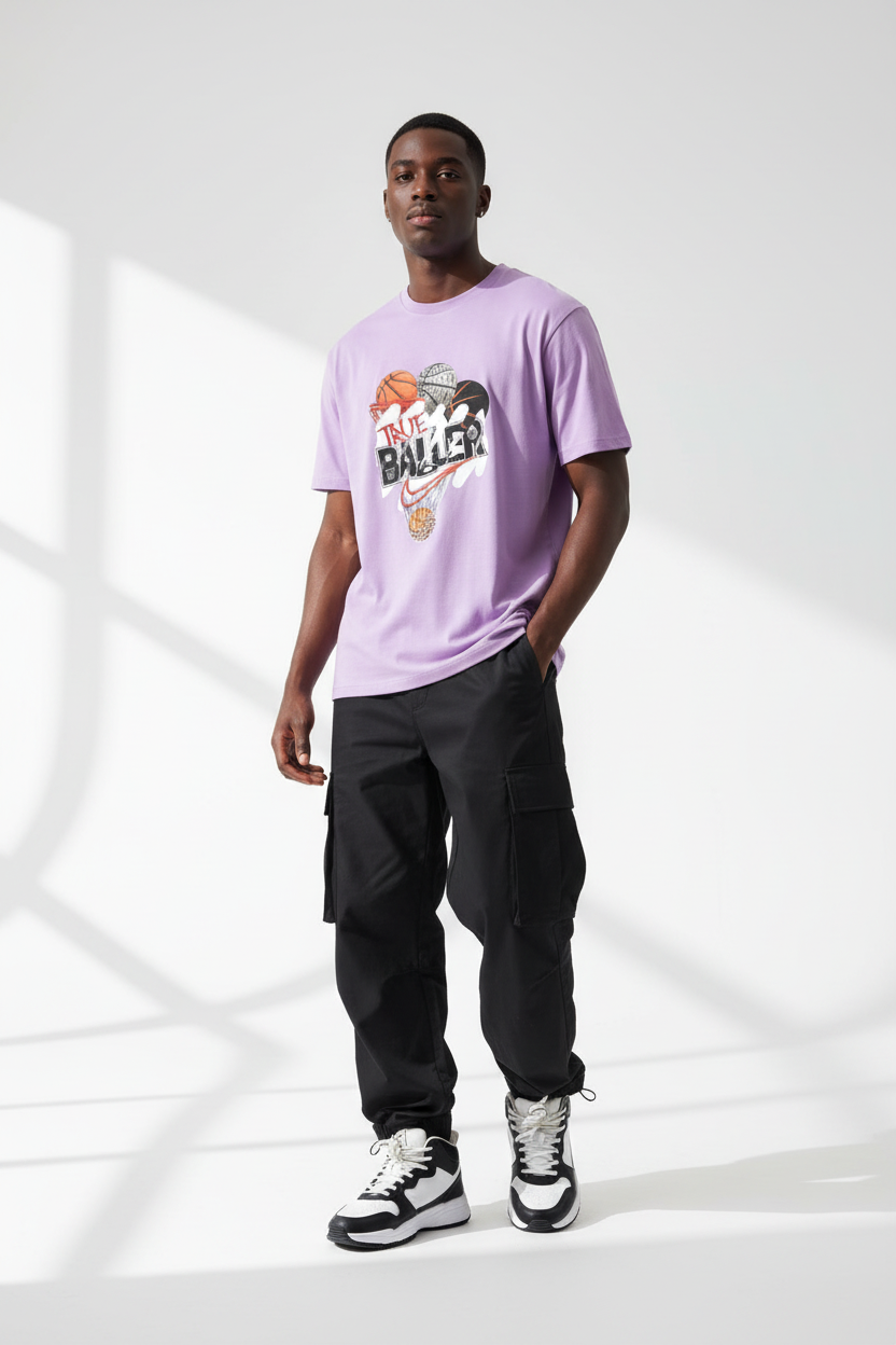 Lavender - Male Model Front View