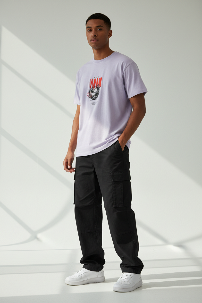 Lavender TEAM WIN - Male Model Front Three-Quarter