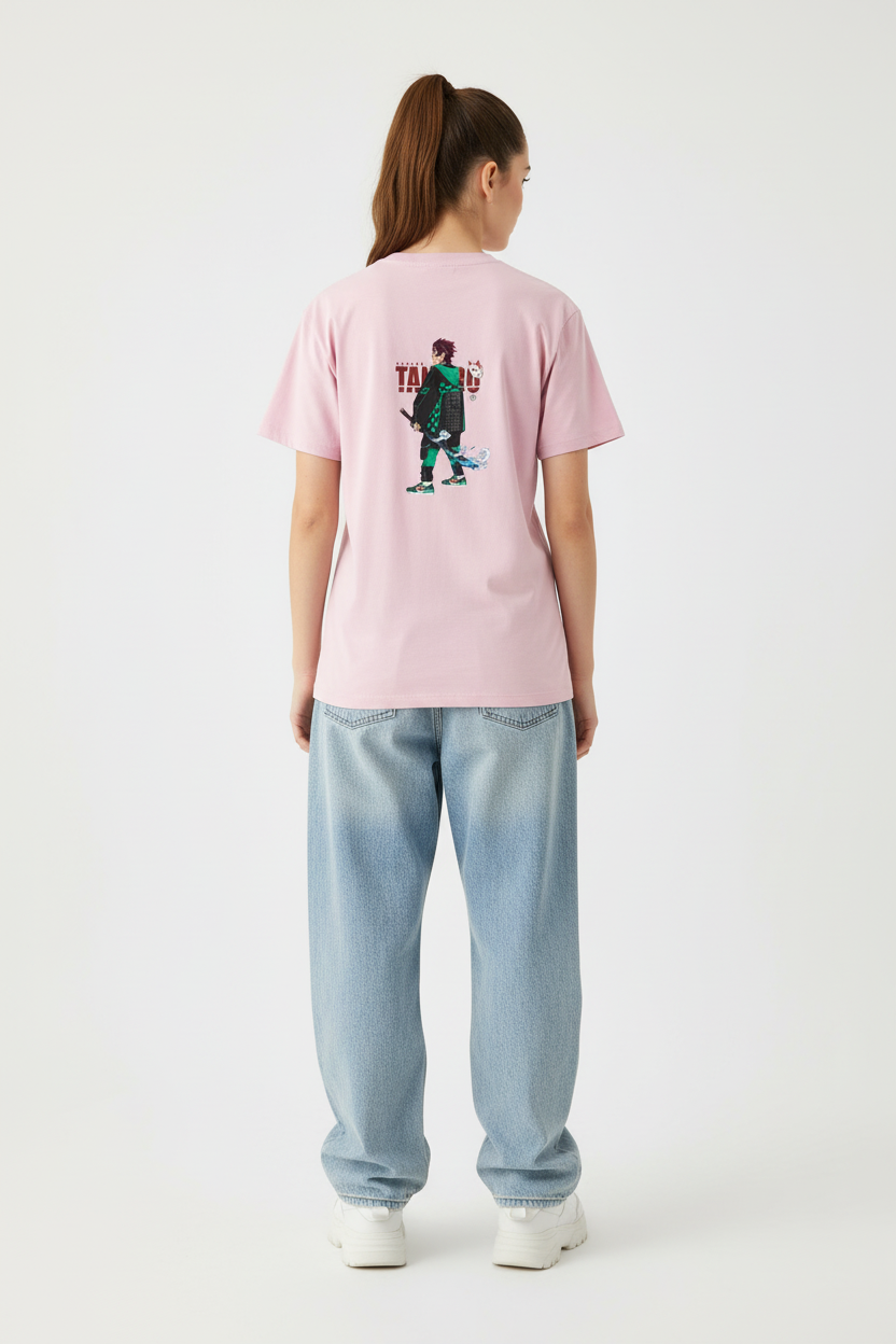 Light Baby Pink Female Model Back