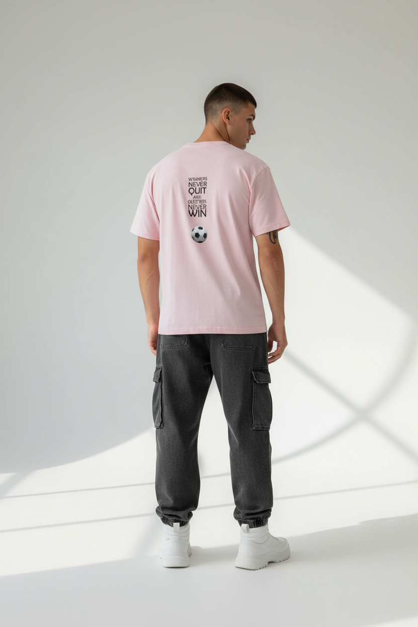 Light Baby Pink - Male Model Back View