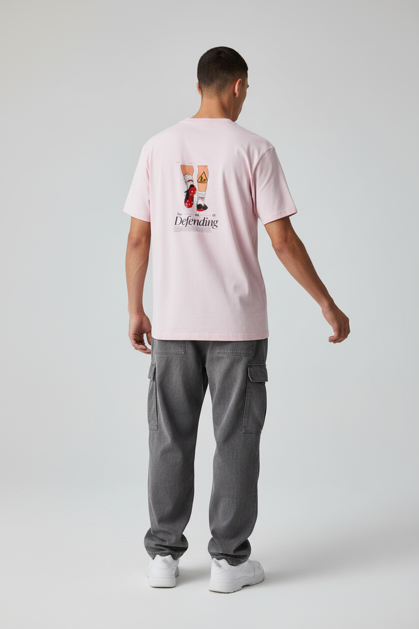 Light Baby Pink - Male Model Back View