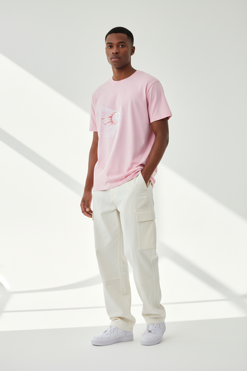 Light Baby Pink - Male Model Front Three-Quarter