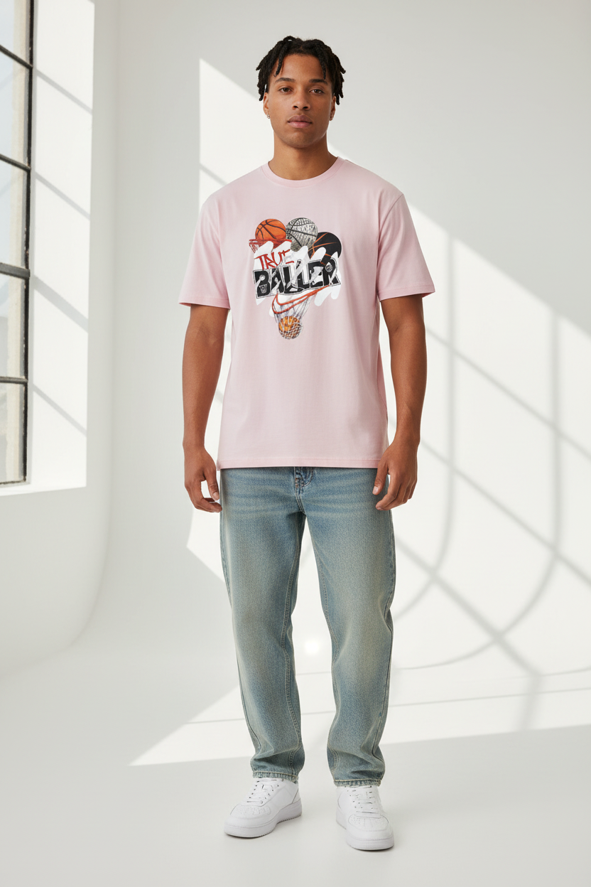 Light Baby Pink - Male Model Front View