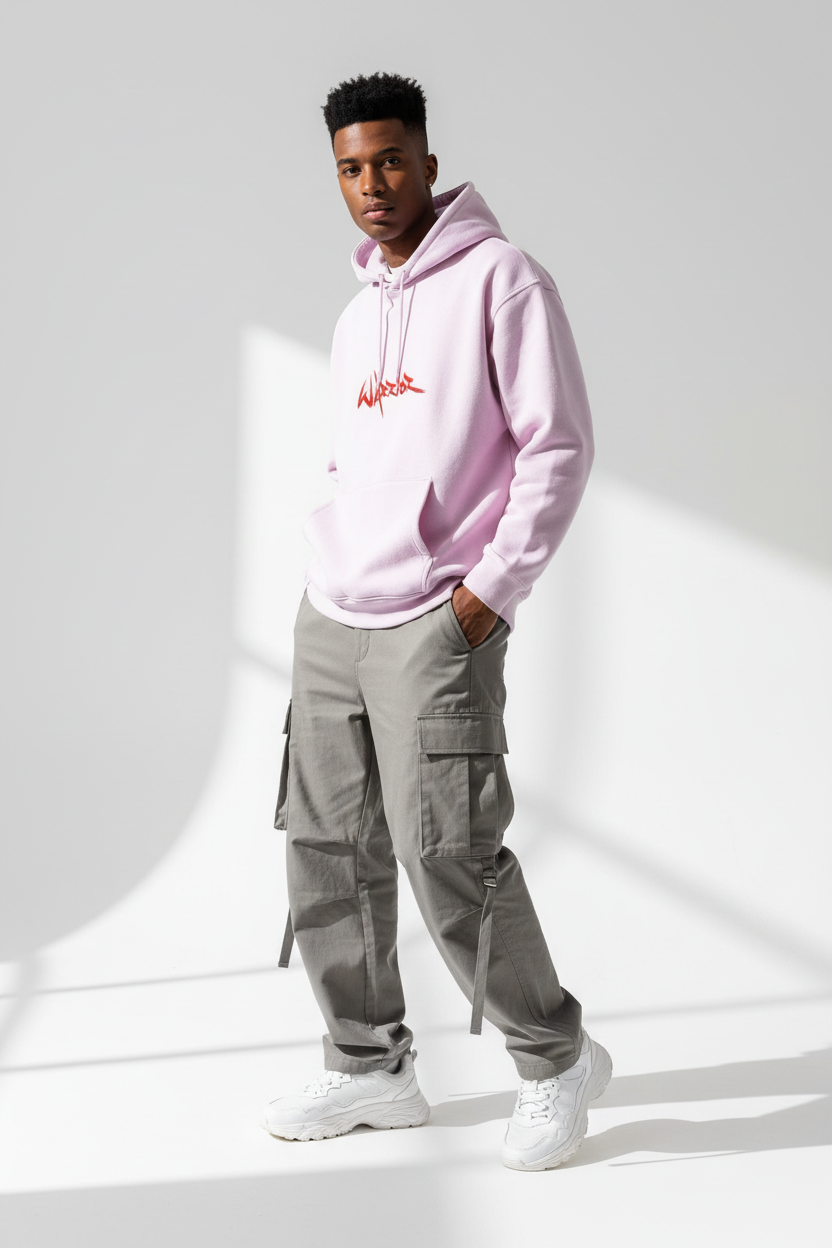 Light Baby Pink male - thumbs in pockets pose