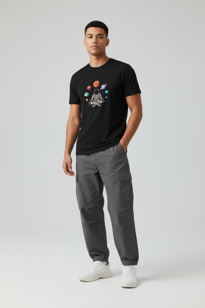 Male model - Black front