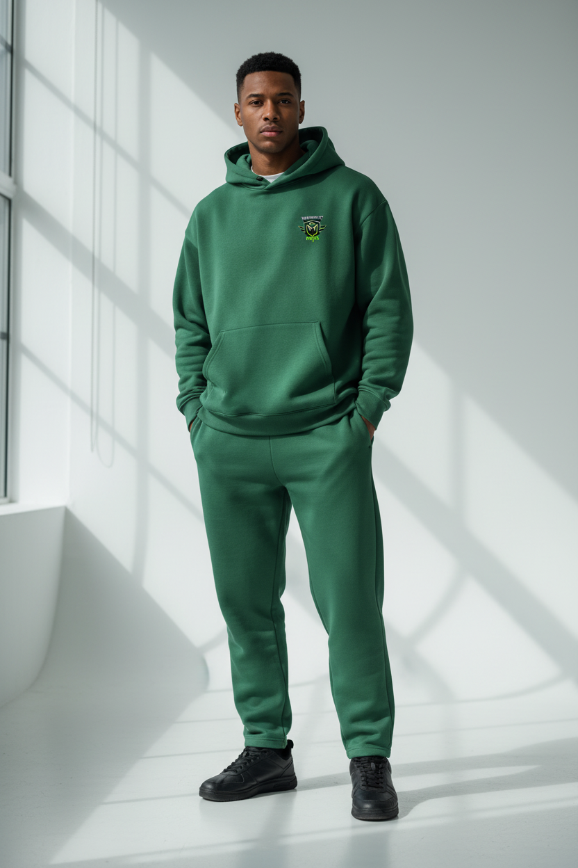 Male model - Bottle Green front