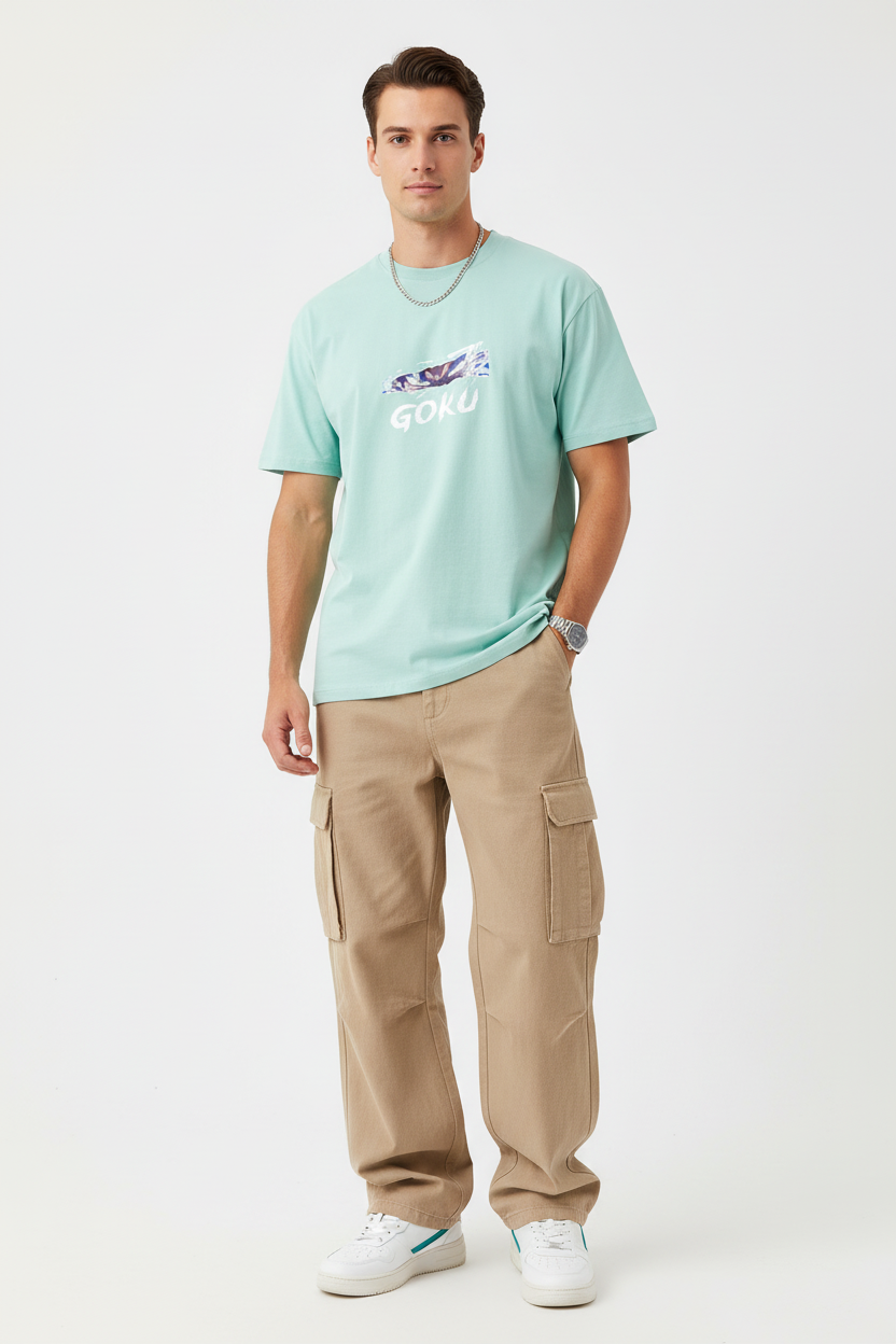 Male model - Mint Goku2 T-shirt