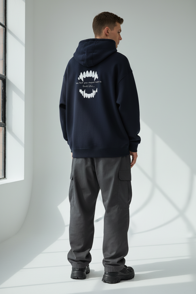 Male model - Navy Blue back