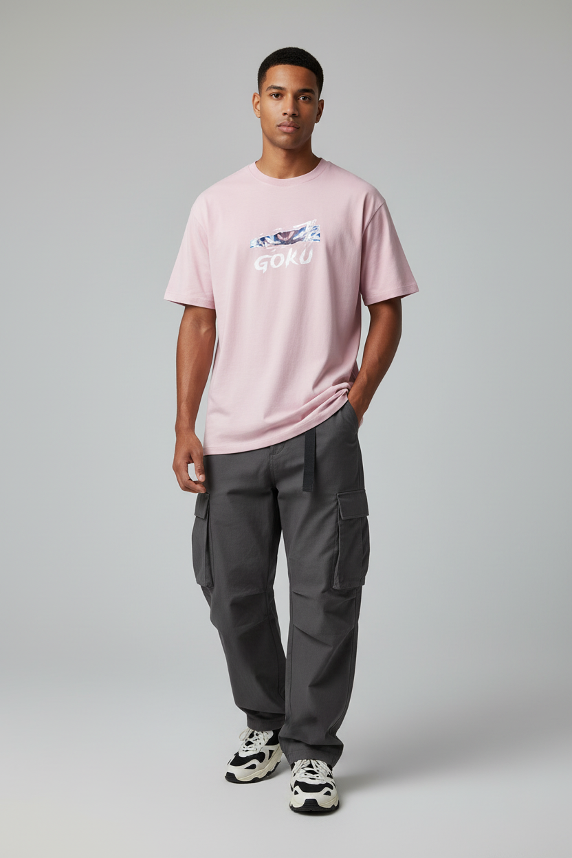 Male model - Pink Goku2 T-shirt