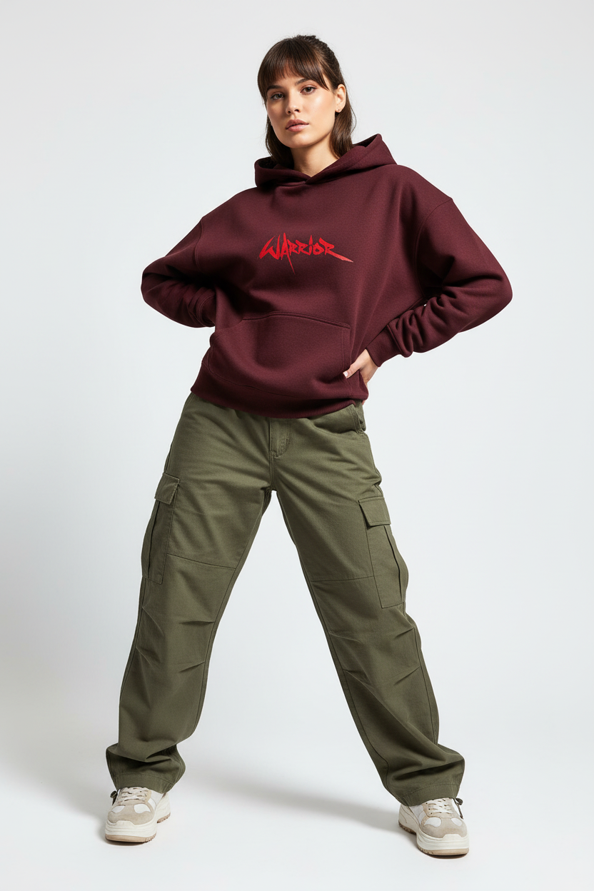 Maroon female - hand on hip pose