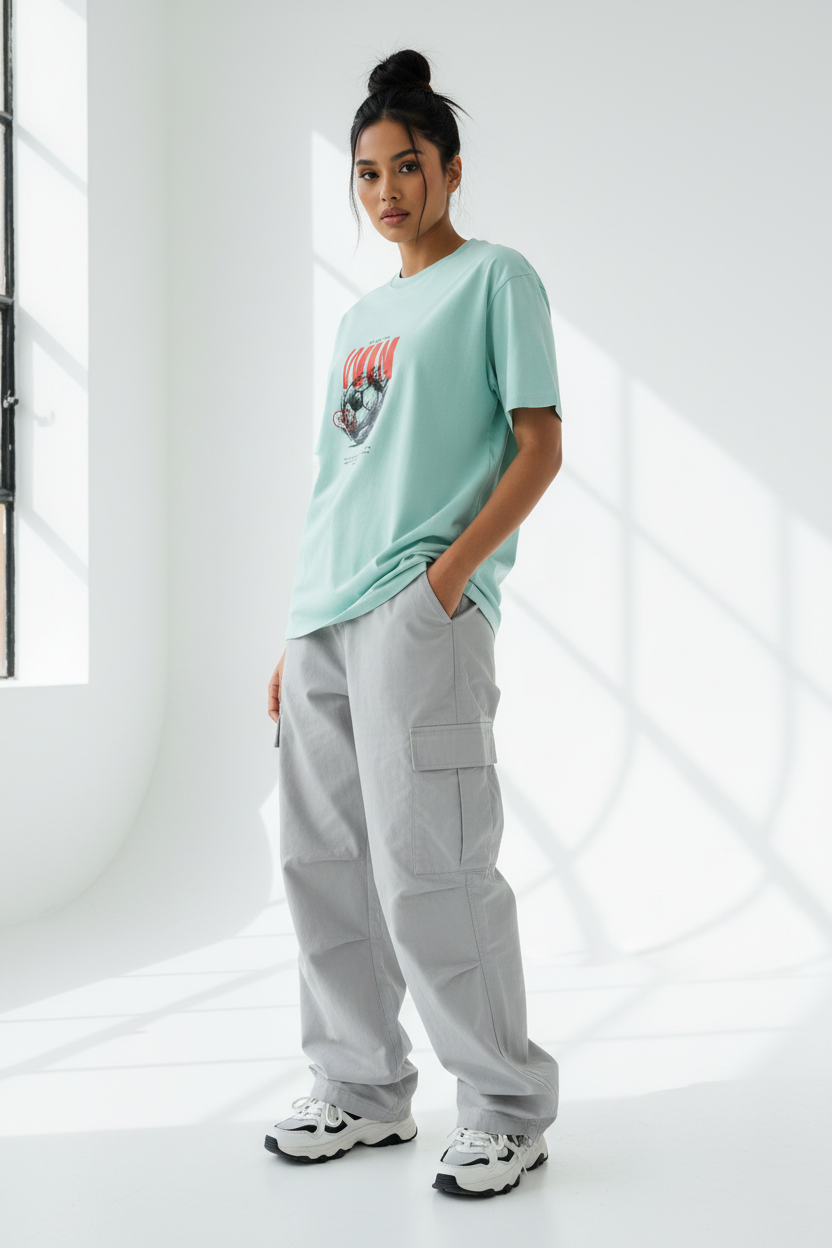 Mint TEAM WIN - Female Model Front Three-Quarter