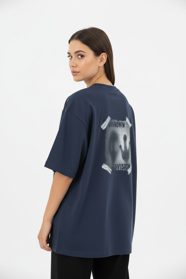 Navy Blue back view with design