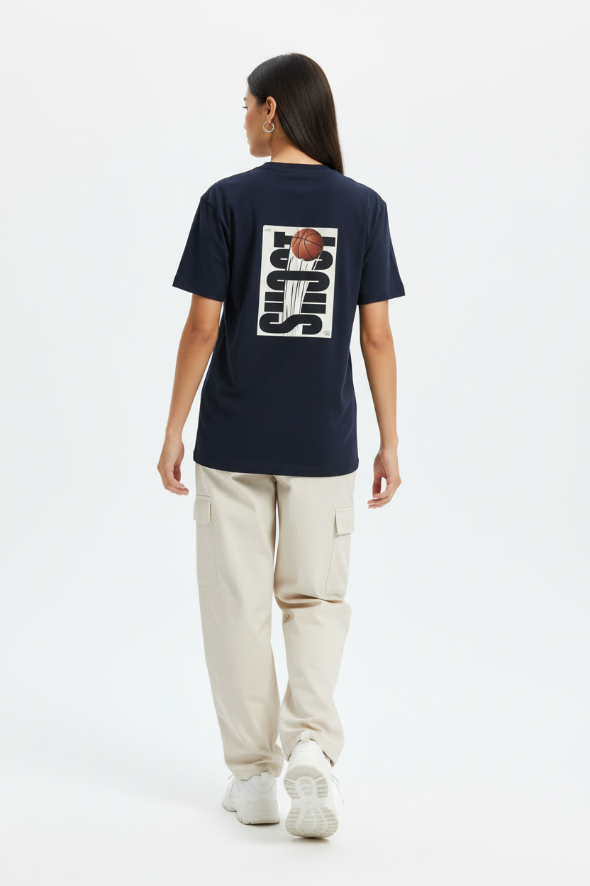 Navy Blue - Female Model - Back View