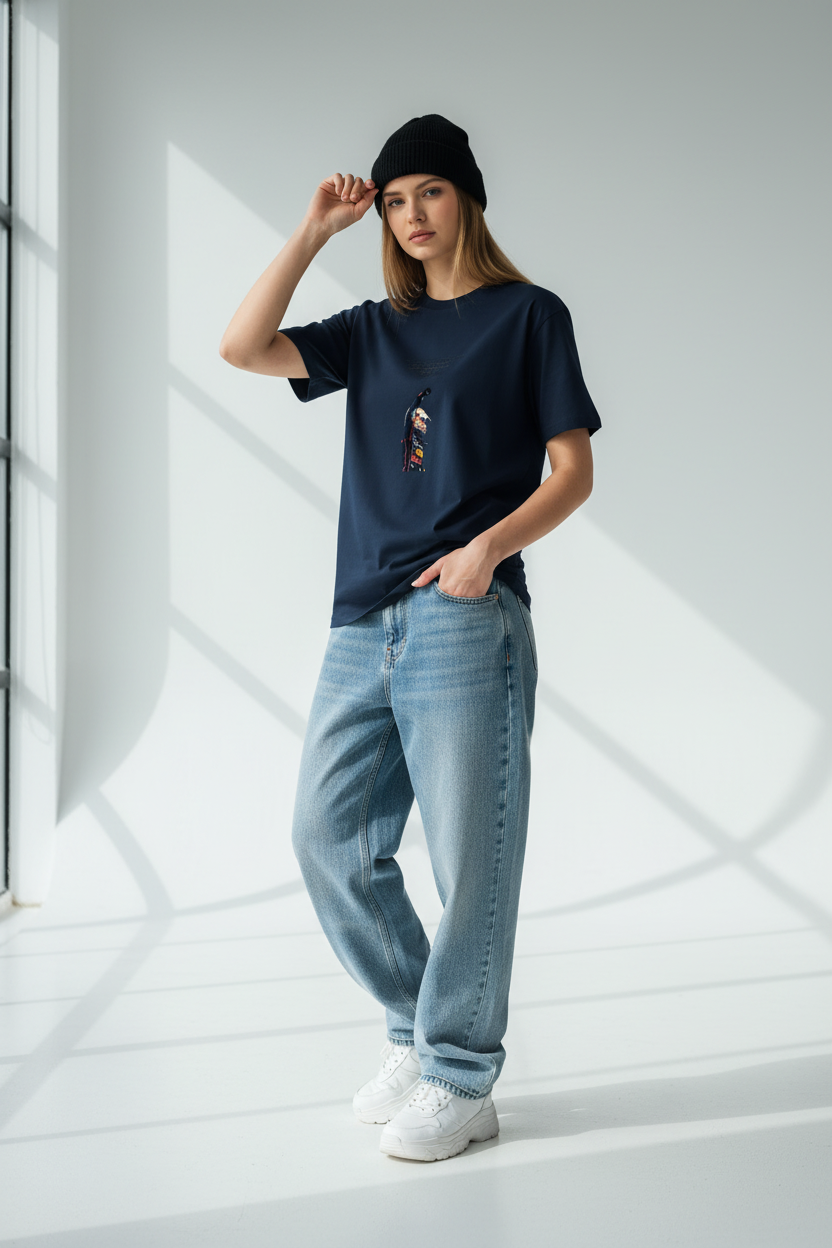 Navy Blue Female Model