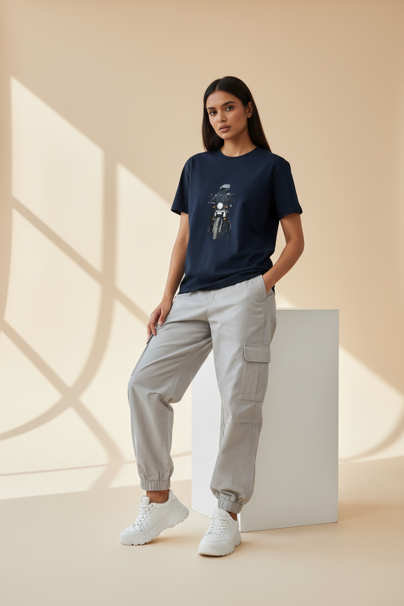 Navy Blue Female Model