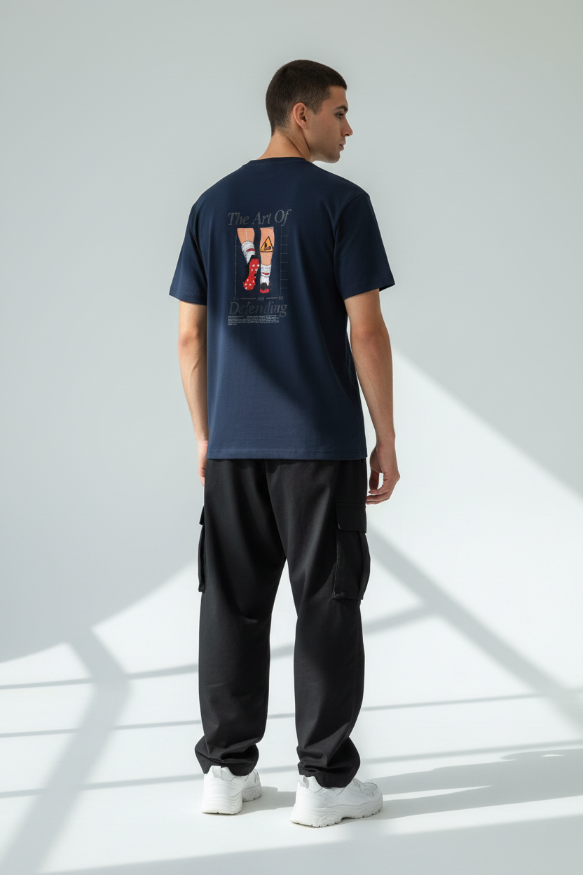 Navy Blue - Male Model Back View