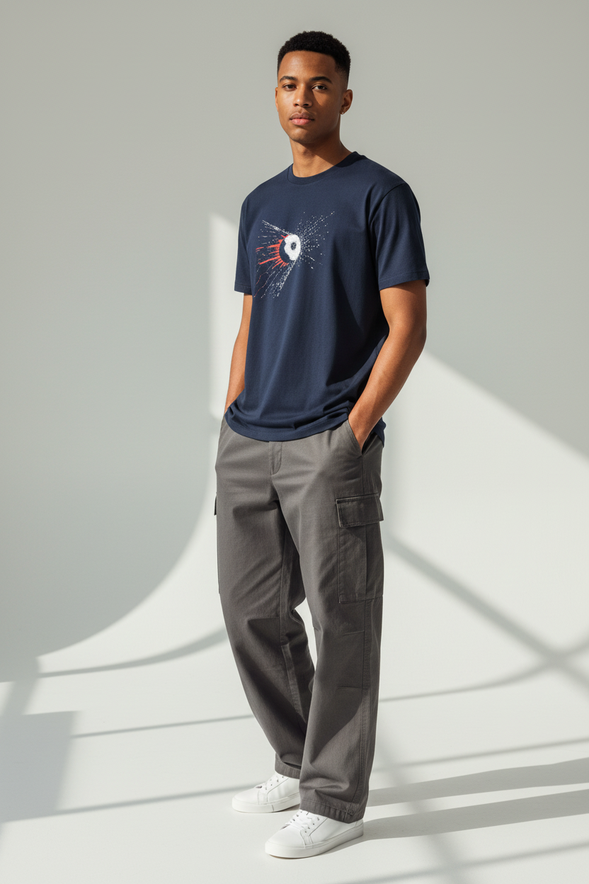 Navy Blue - Male Model Front Three-Quarter