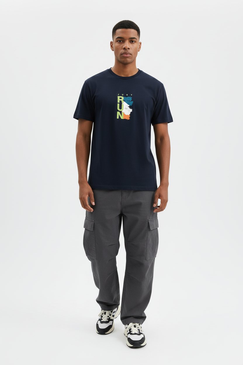 Navy Blue - Male Model Front View