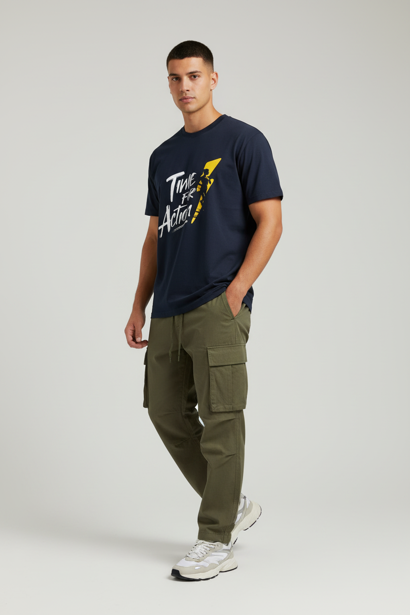 Navy - male three-quarter