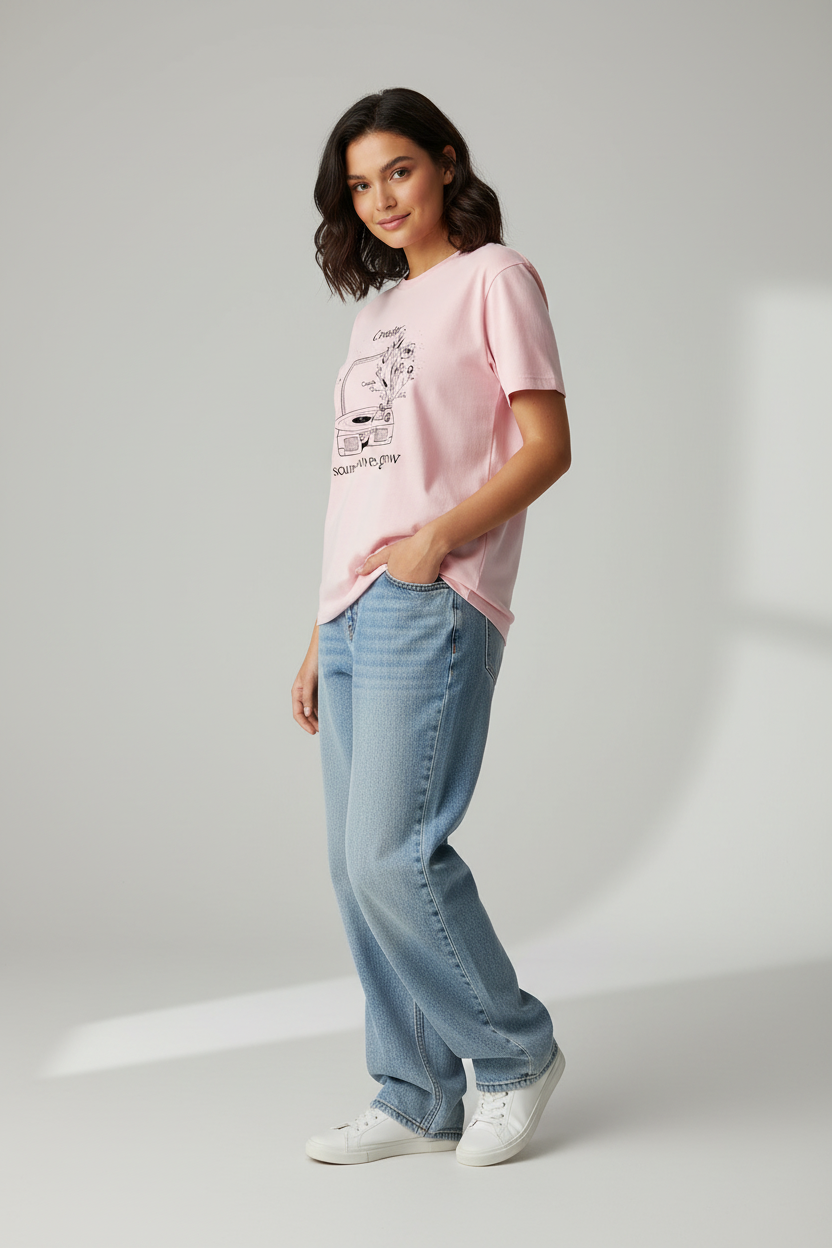 Pink female left side