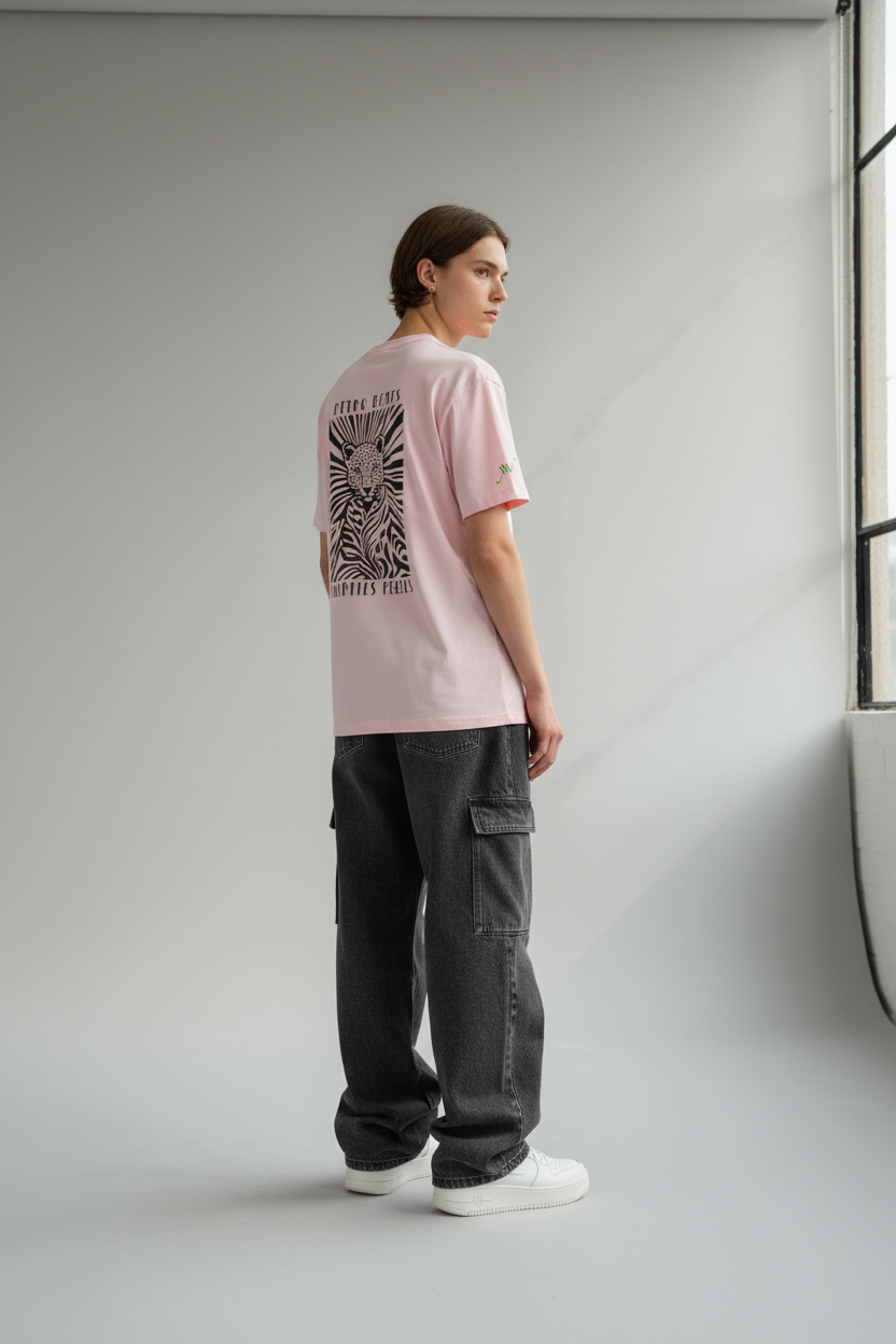 Pink - Three-quarter back with design
