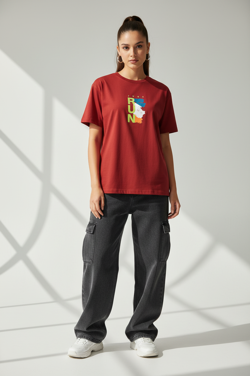 Red - Female Model Front View