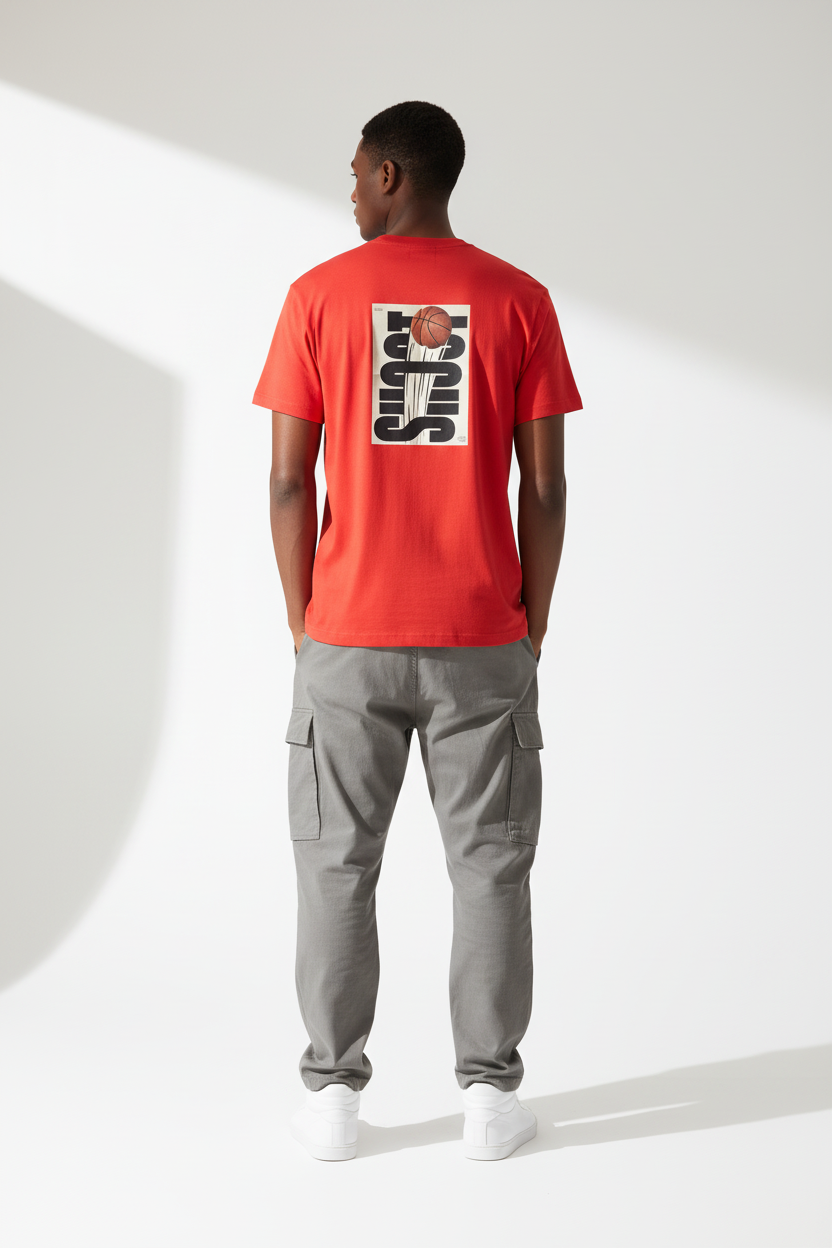 Red - Male Model - Back View