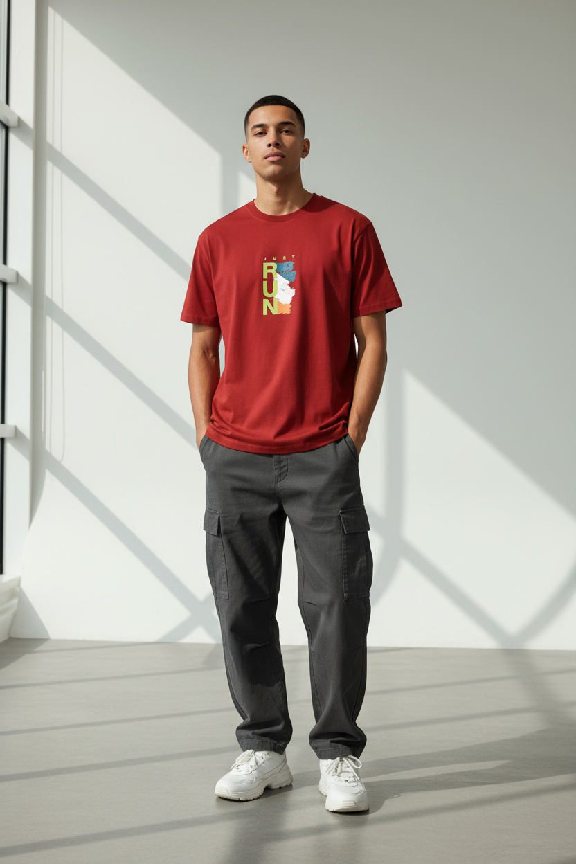 Red - Male Model Front View