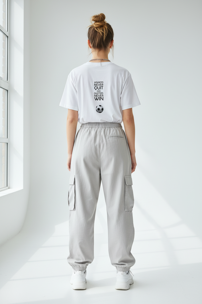 White - Female Model Back View