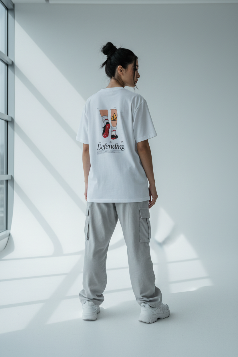 White - Female Model Back View