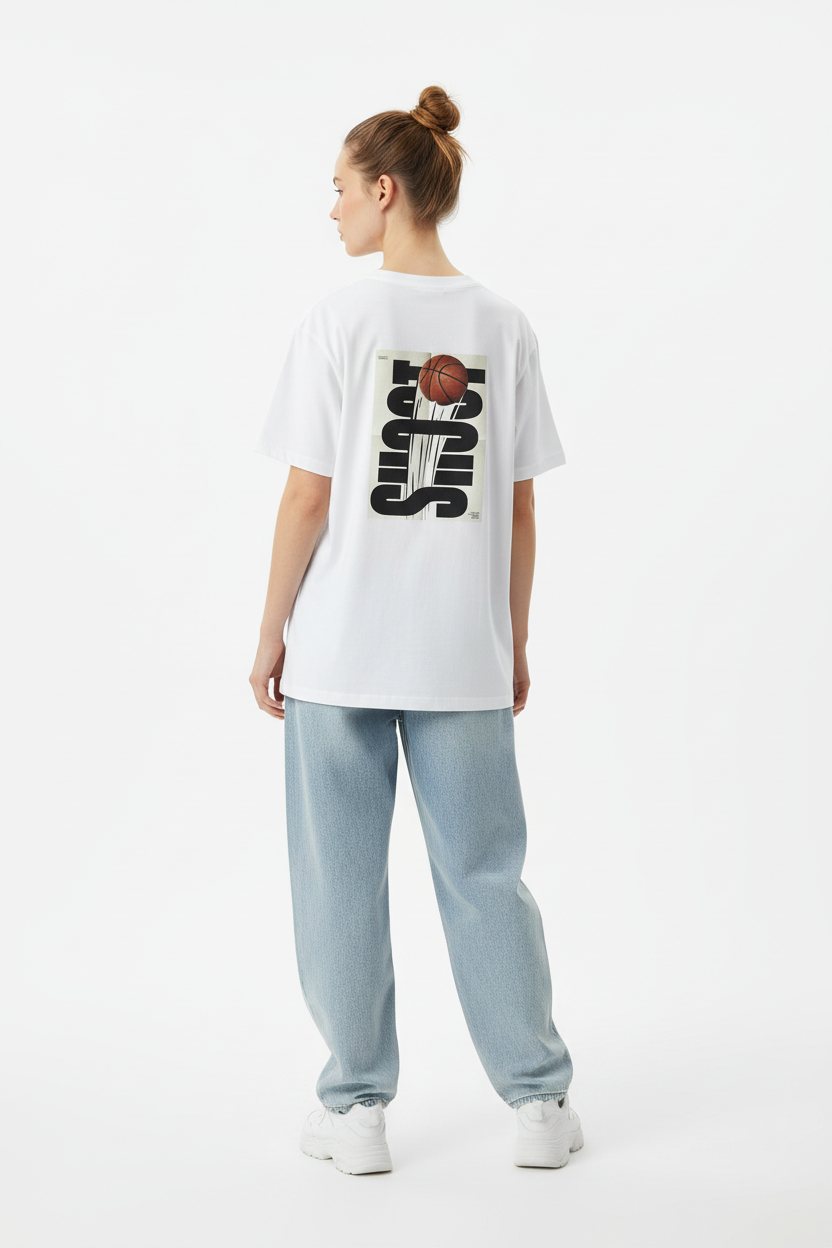 White - Female Model - Back View