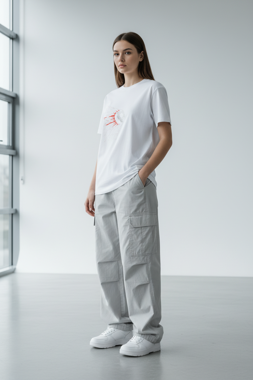 White - Female Model Front Three-Quarter