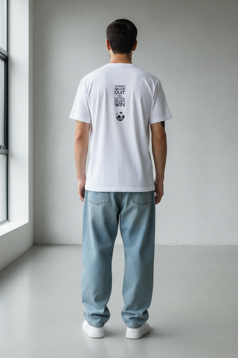 White - Male Model Back View