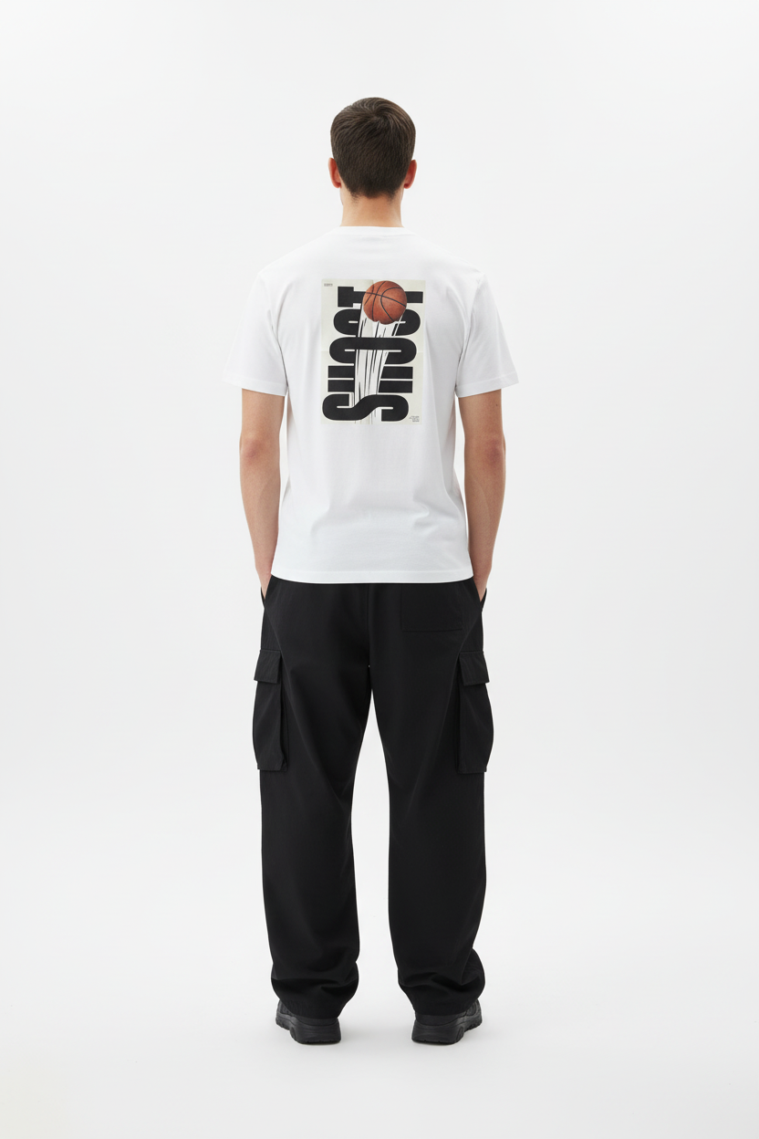 White - Male Model - Back View